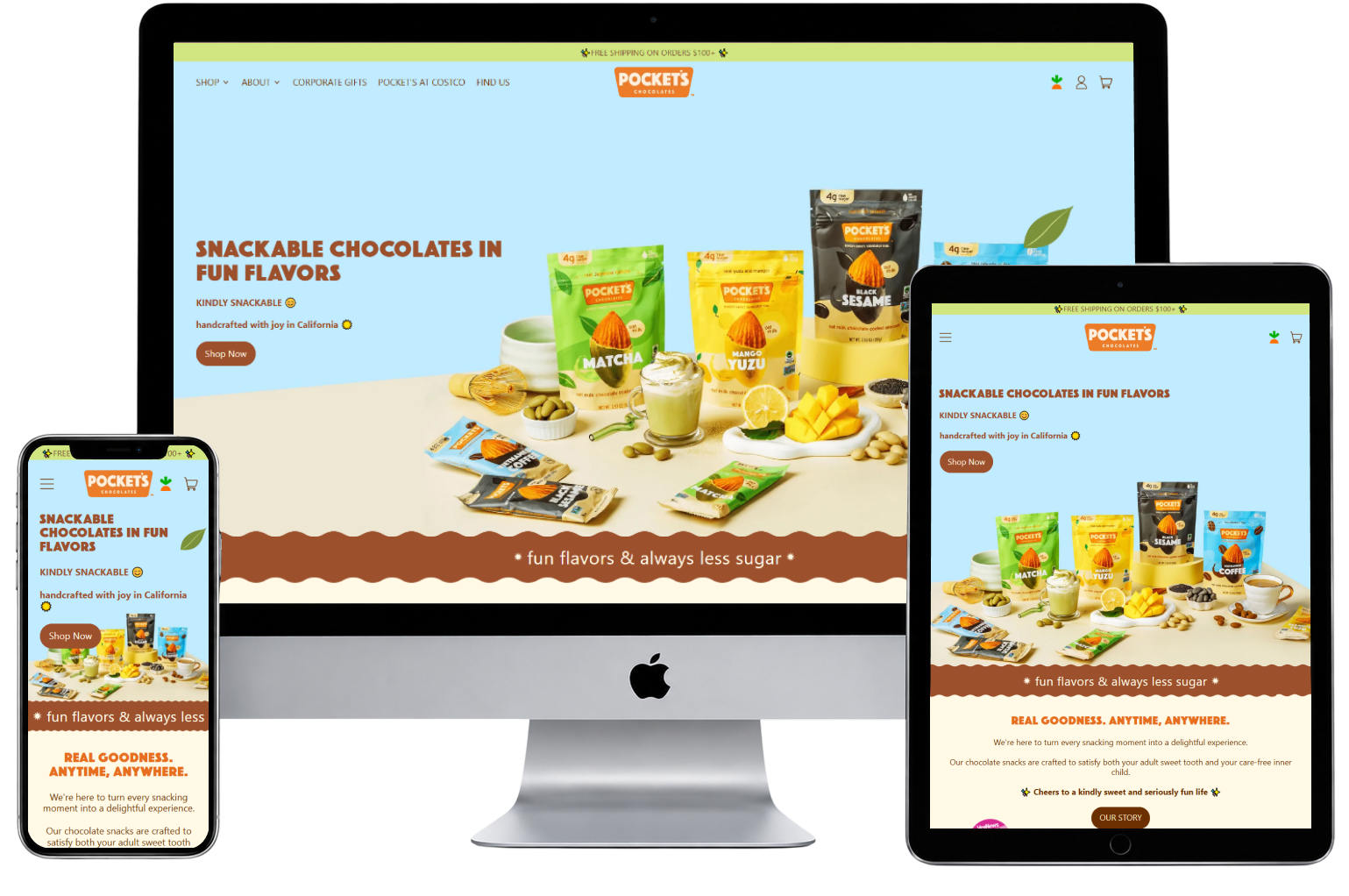Pocketschocolates website preview