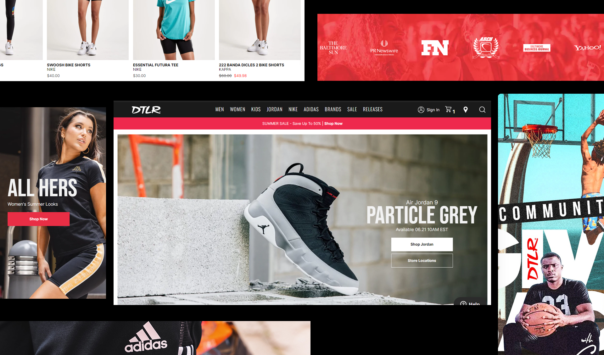 DTLR ecommerce storefront project by Webinopoly shown on desktop and mobile.