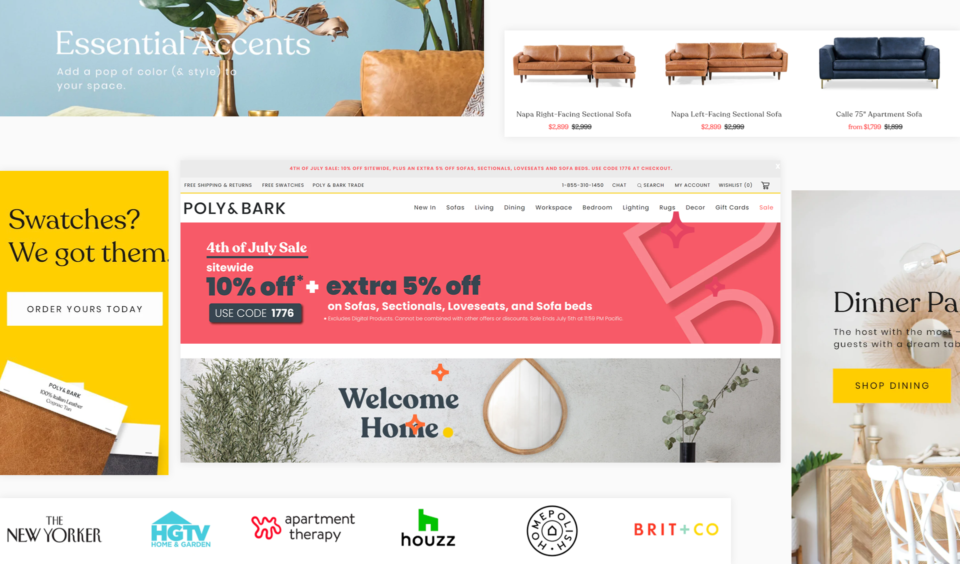 Poly & Bark ecommerce storefront project by Webinopoly shown on desktop and mobile.