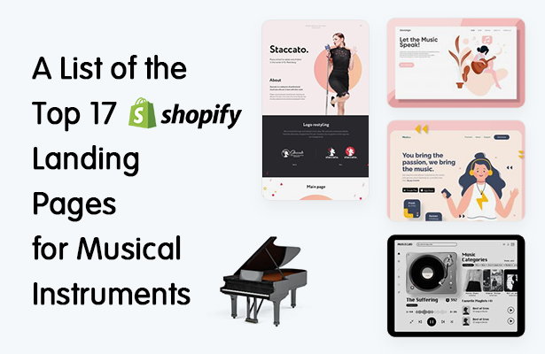 A List of the Top 17 Shopify Landing Pages for Musical Instruments
