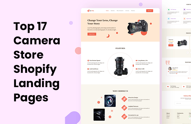 Top 17 Camera Store Shopify Landing Pages