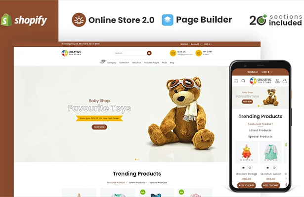 Top 20 Awesome Shopify Stores Selling Children's Toys & Games