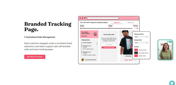 Branded tracking page - Webinopoly