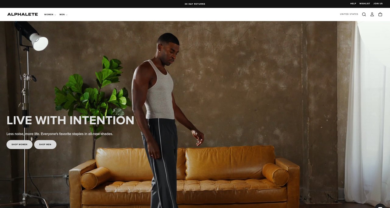Alphalete Athletics Shopify storefront