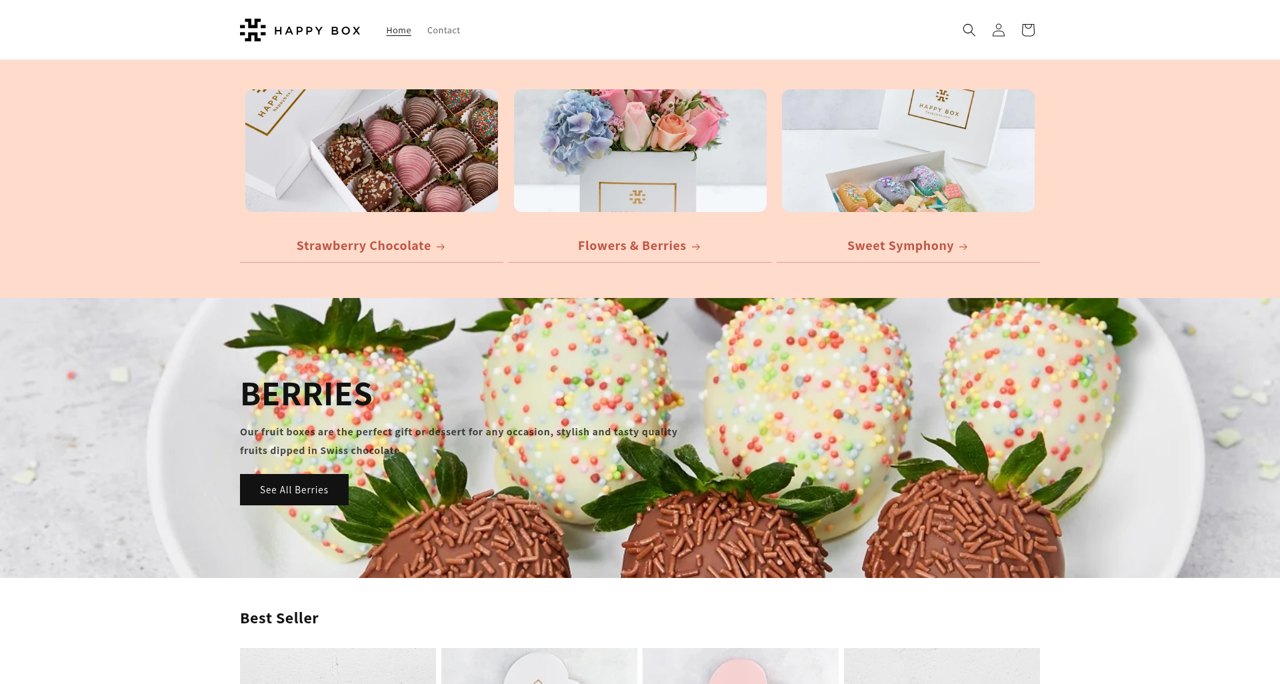 Happy Box Store Shopify storefront